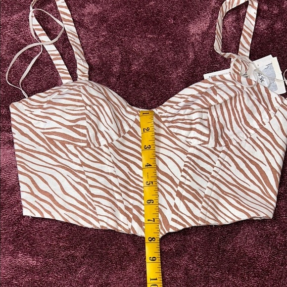 Zara Tan and Brown Bustier Crop Top - Picture 6 of 7